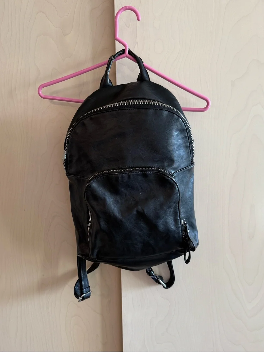 Black Leather Backpack